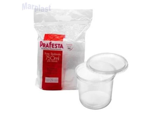 Pote Redondo c/ Tampa 750ml c/24 (8267) PRAFESTA