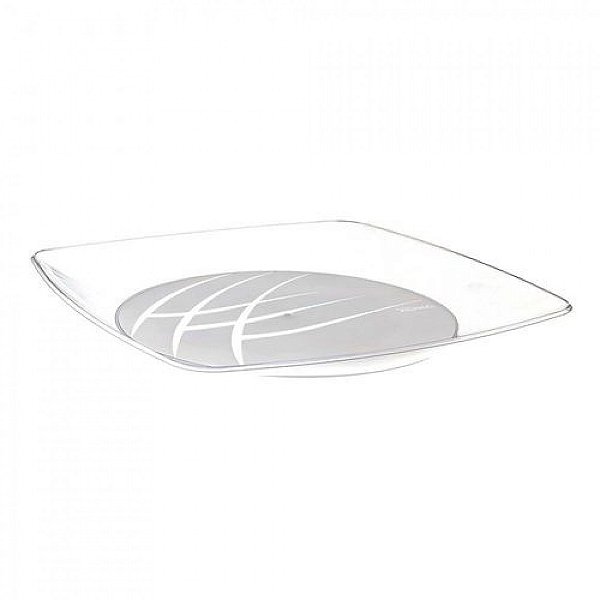 Prato Quadrado Grande Cristal c/10 (8526) PRAFESTA