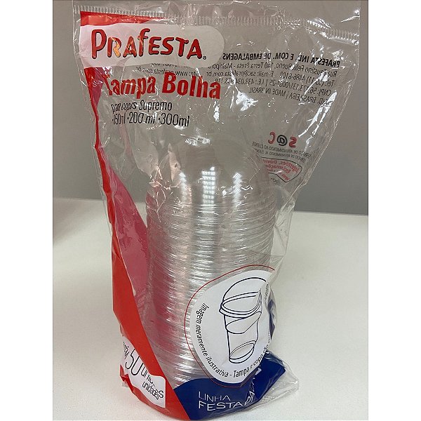 Tampa Bolha 150/200/300ml (10x50) (9198) PRAFESTA