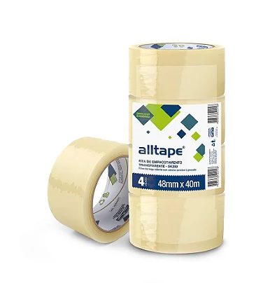 Fita Adesiva 48x40 Transparente Alltape c/4 Rolos