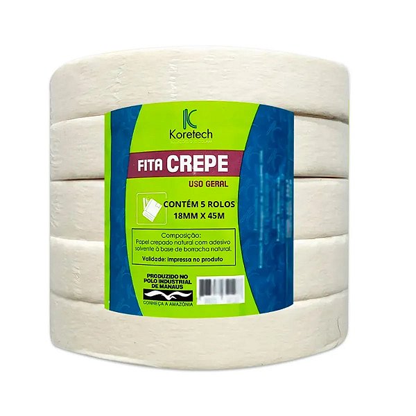 Fita Crepe Branco 18x45 c/5 KORETECH