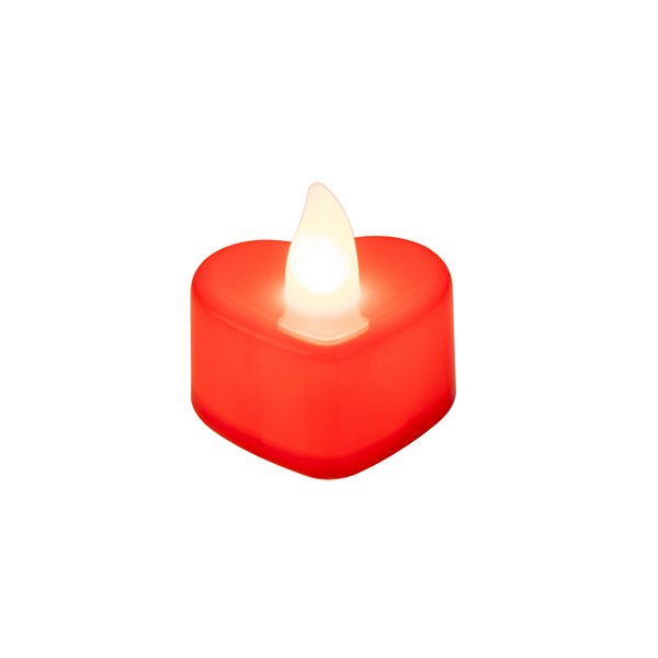 Vela Plastica Coracao LED SILVER