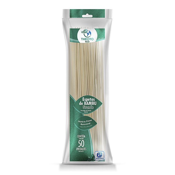Espeto de Bambu Grande (300x3,5) c/50 Unidades THEOTO