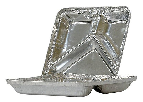 BANDEJA COM 3 DIVISORIAS - 1000ml (C/ 100 un)