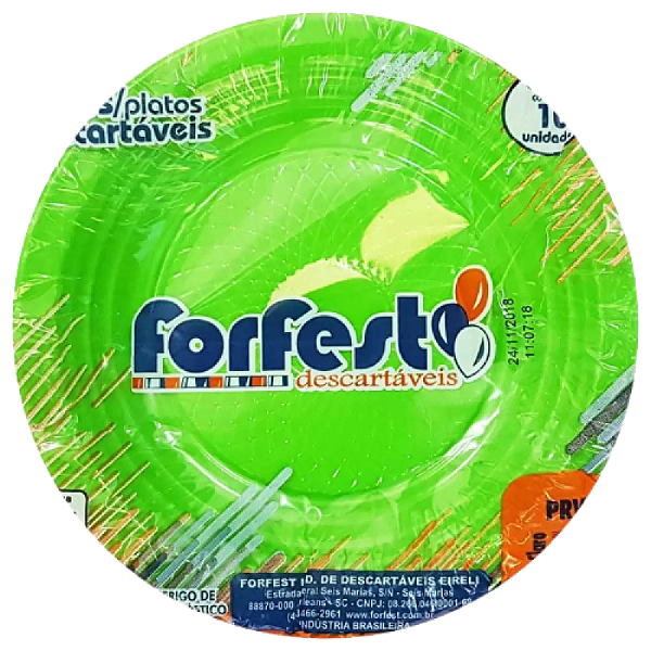 Prato Fundo 15cm Cores c/10 FORFEST