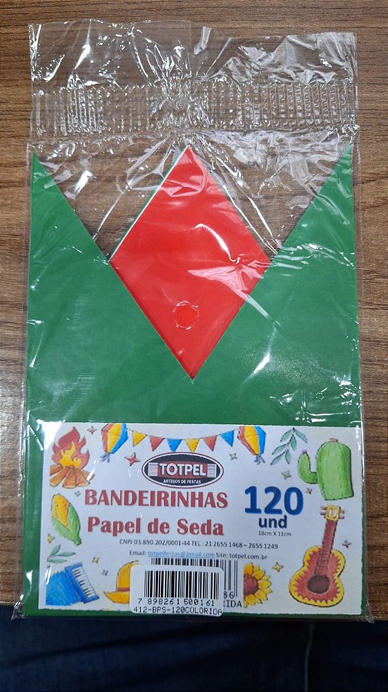 Bandeirinha de Papel Seda 120 Unidades