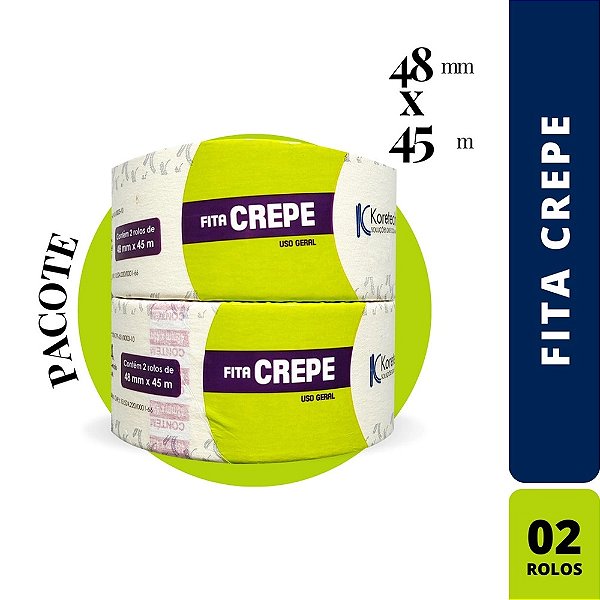 Fita Crepe Branco 48x45 c/2 KORETECH