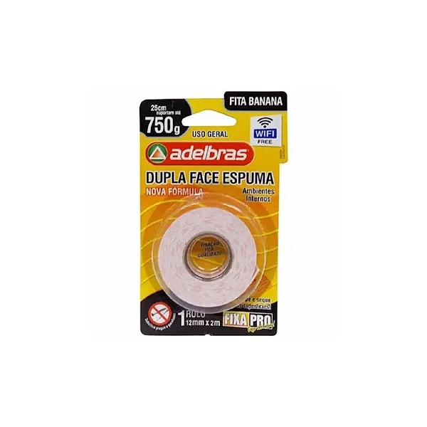 Fita Dupla Face Espuma Fixa 12x2 Blister