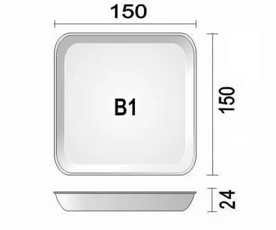 Bandeja EPS B1 Rasa 150x150x18mm C/10 Unidades