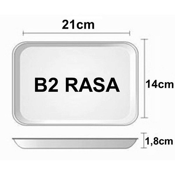 Bandeja EPS B2 Rasa 210x140x18mm C/10 Unidades