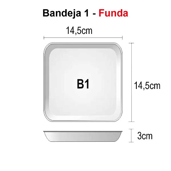 Bandeja EPS B1 Funda 150x150x27mm C/10 Unidades