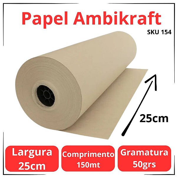 Papel Ambikraft 50grs 25cm 150 Metros
