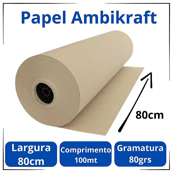 Papel Ambikraft 80grs 80cm 100 Metros