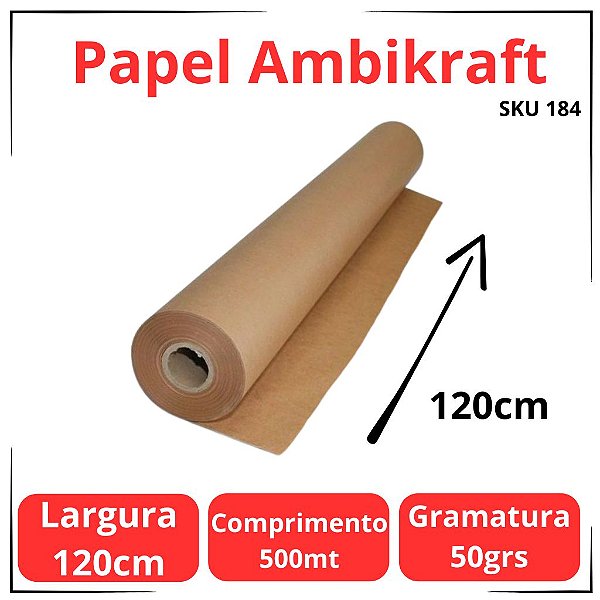 Papel Ambikraft 50grs 120cm 500 Metros