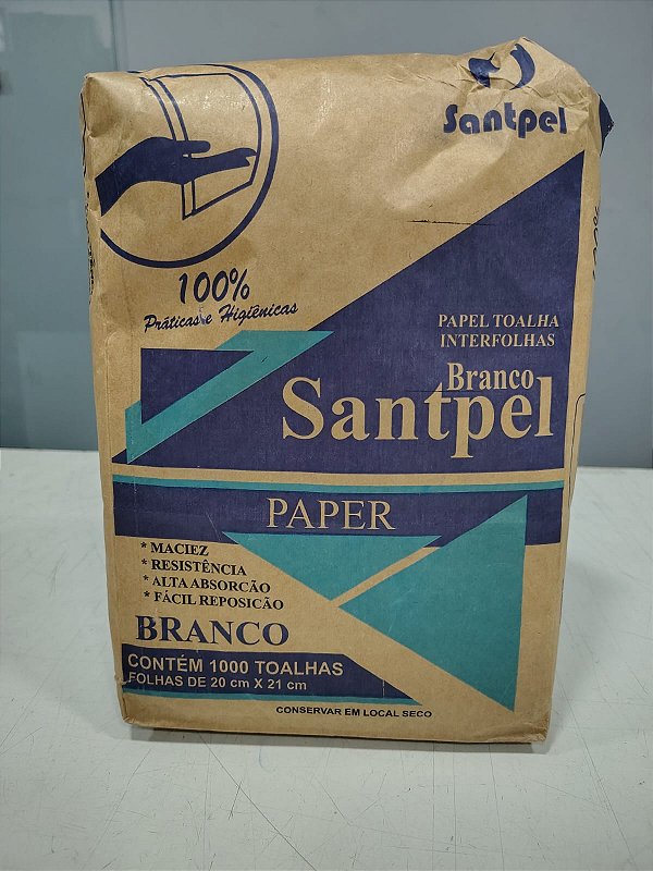 Papel Inter Folha 21x20 Branco c/ 1000 Folhas SANTPEL