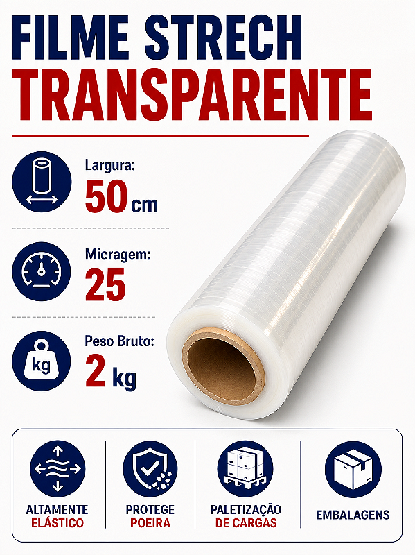 Filme Strech 50cm 2,0kg