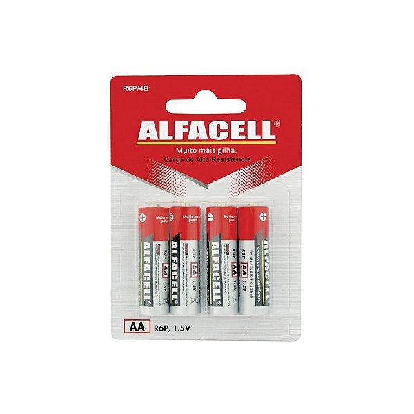 Pilha Comum AA 1.5V c/4 ALFACELL