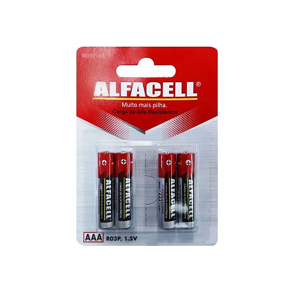 Pilha Palito AAA 1.5V c/4 ALFACELL