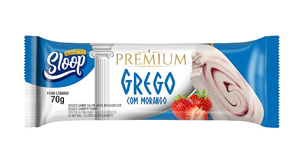 Sorvete Premium sem Cobertura- GREGO COM MORANGO