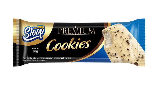 Sorvete Premium com Cobertura - COOKIES