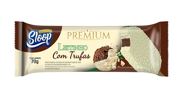 Sorvete Premium com Cobertura - DUETO LEITE TRUFADO