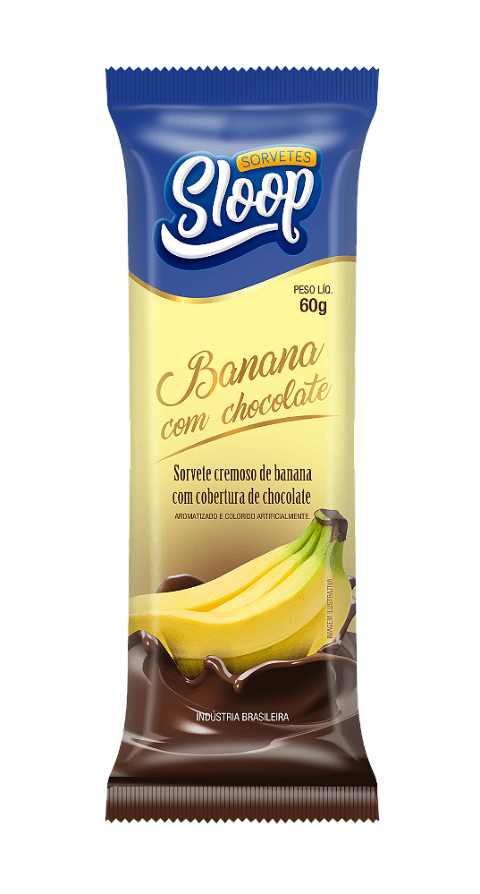 Sorvete no Palito - BANANA COM CHOCOLATE