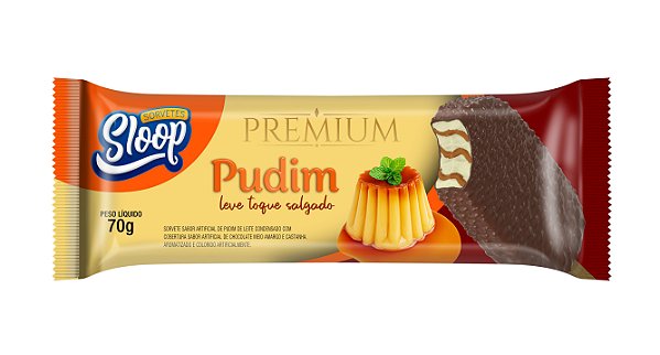Sorvete Premium com Cobertura - PUDIM