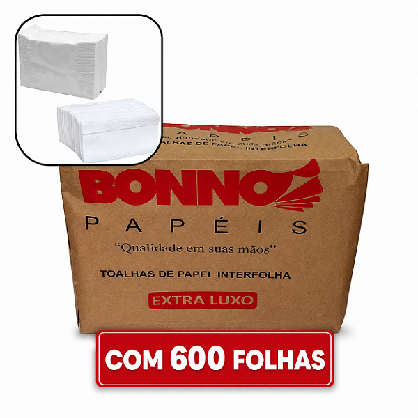 Papel Inter Folha 21x20 c/600 Folhas Branco Luxo BONNO