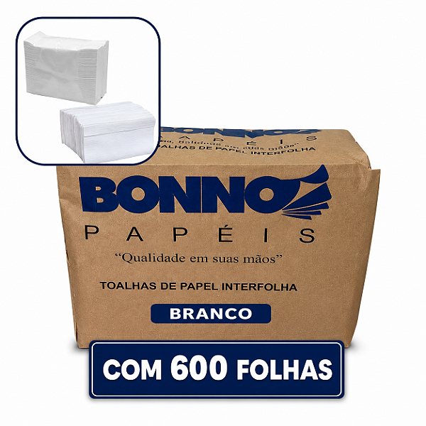 Papel Inter Folha 21x20 c/600 Folhas Branco BONNO