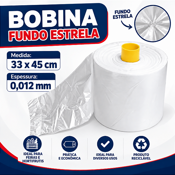 Saco Picotado Fundo Estrela 33x45 0,012