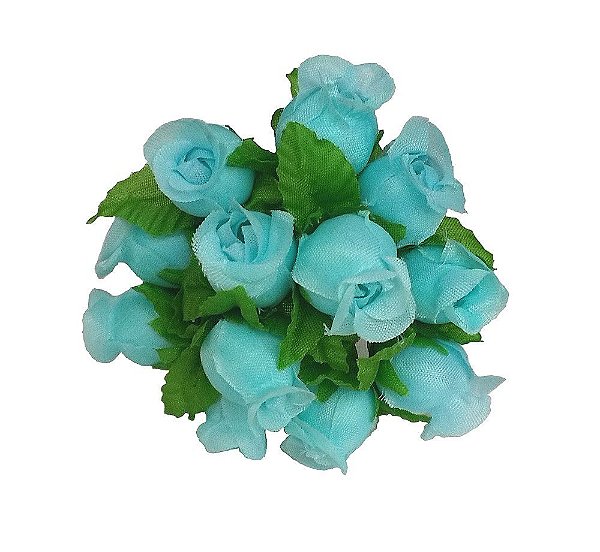 144 Mini Rosinha Artificial Azul Tiffany