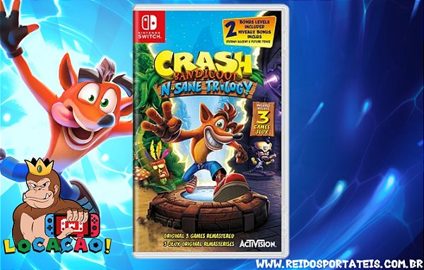 Alugue jogo Nintendo Crash Bandicoot N Sane Trilogy - Rei dos