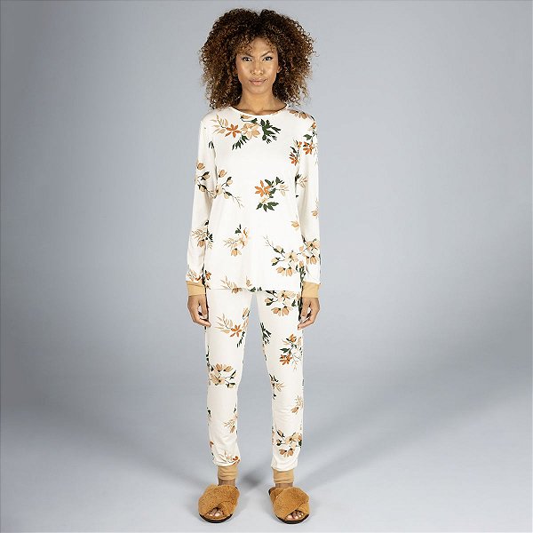 Pijama Feminino Longo Flowers