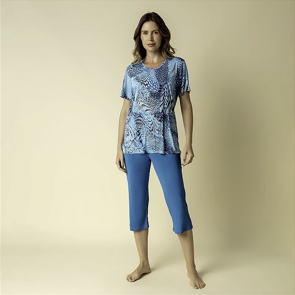Pijama Feminino Capri Azul Turquesa