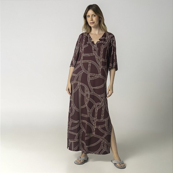 Kaftan Feminino Longo Sacre Bordô