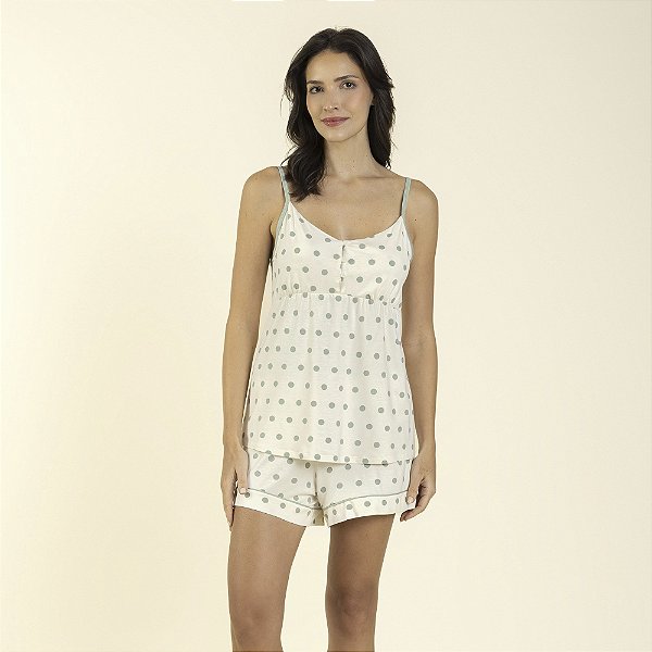 Short Doll Gestante de Alça Poá Green