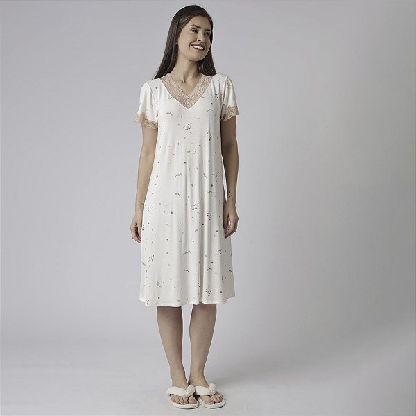 Camisão Feminino Midi Brisa com Renda