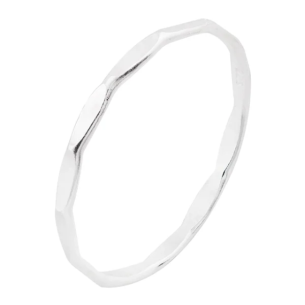 Anel Prata Dodecágono