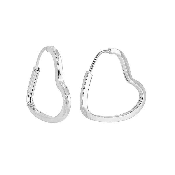 Argola Prata Fio Quadrado Zircônia Cristal Média 1,3cm