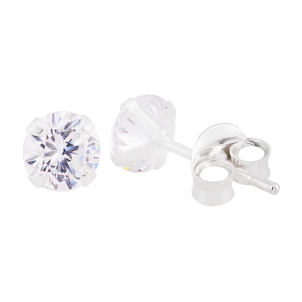 Brinco Prata Ponto de Luz 5mm