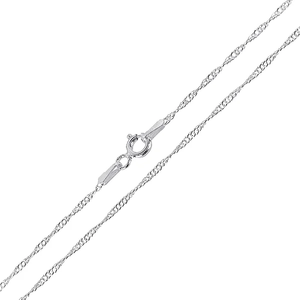 Corrente Prata Singapura Fio 1mm 18cm