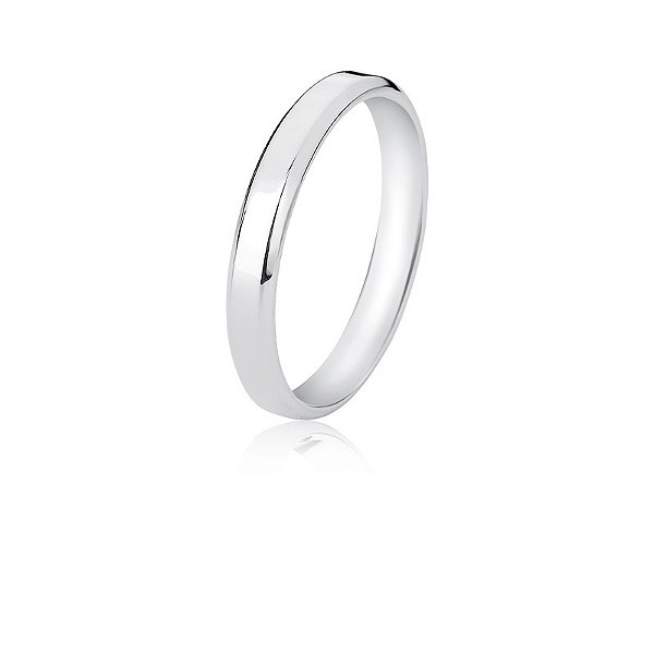 Aliança 3mm Reta Chanfrada Anatômica Polida Aro 16