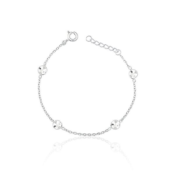 Pulseira Zircônia 5mm (4) Zircônia Branca 18cm