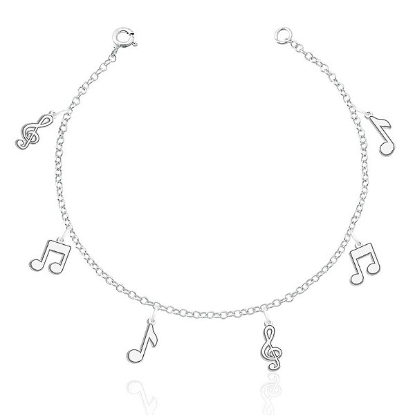 Tornozeleira Laser Pendurada (6) Notas Musicais Mini 24cm