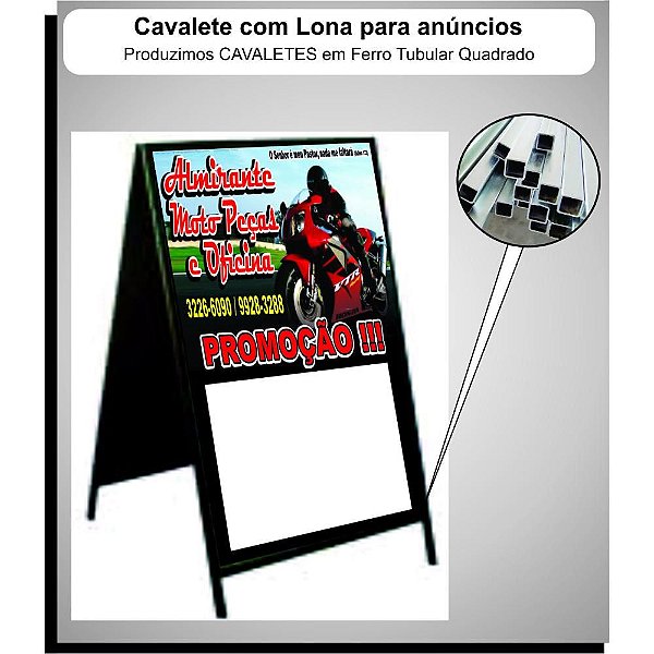 Cavalete com armação de ferro 80x1,20