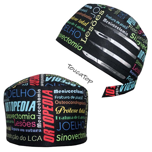 Gorro Cirúrgico, Nuvem de Palavras, Ortopedia, Preto