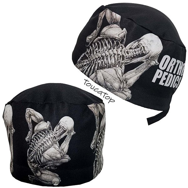 Gorro Cirúrgico, Orthopedics, Esqueleto Humano,Preto