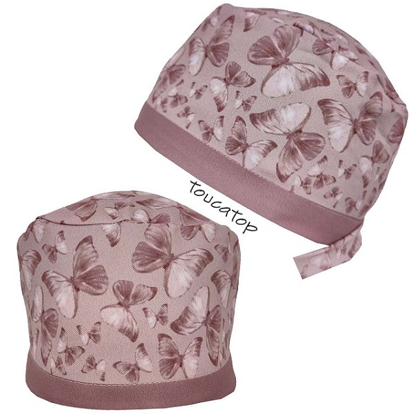 Gorro Cirúrgico, Borboletas Rosa, Rosé Rosa Velho