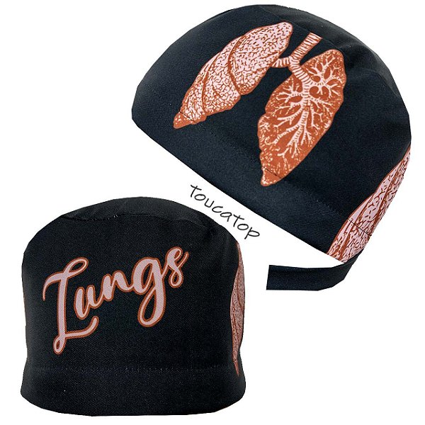 Gorro Cirúrgico, Lungs, Pulmões, Preto