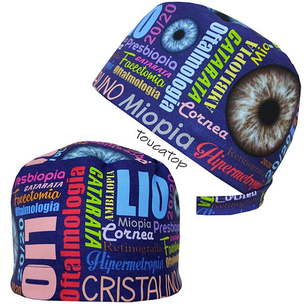 Gorro Cirúrgico, Nuvem de Palavras, Oftalmologia, Azul